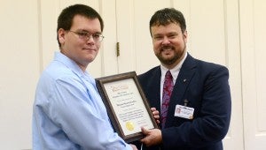 Messenger Photo/Courtney Patterson Mason Corley, the second P.R.A.I.S.E. scholarship winner from Goshen High School.