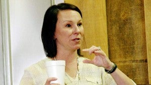 Messenger Photo/Jaine Treadwell Rep. Martha Roby spoke at the Brundidge Rotary meeting on Wednesday. She discussed her support of the American troops.