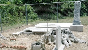 Messenger photo/Jaine Treadwell A private cemetery on North Knox Street appears worn down, while neighbors and locals know nothing of its history.