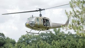 Messenger photo/Jaine Treadwell Anyone willing will have the opportunity to ride in the “Huey” helicopter Saturday at Camp Butter and Egg Adventures during “A Day to Remember” from 9:30 a.m. until 4 p.m.