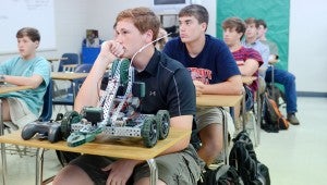 MESSENGER PHOTO/COURTNEY PATTERSON The Pike Liberal Arts Robotics Team is preparing for the BEST Robotics Competition, occurring on Oct. 31. This will be the second year for the PLAS team to compete.