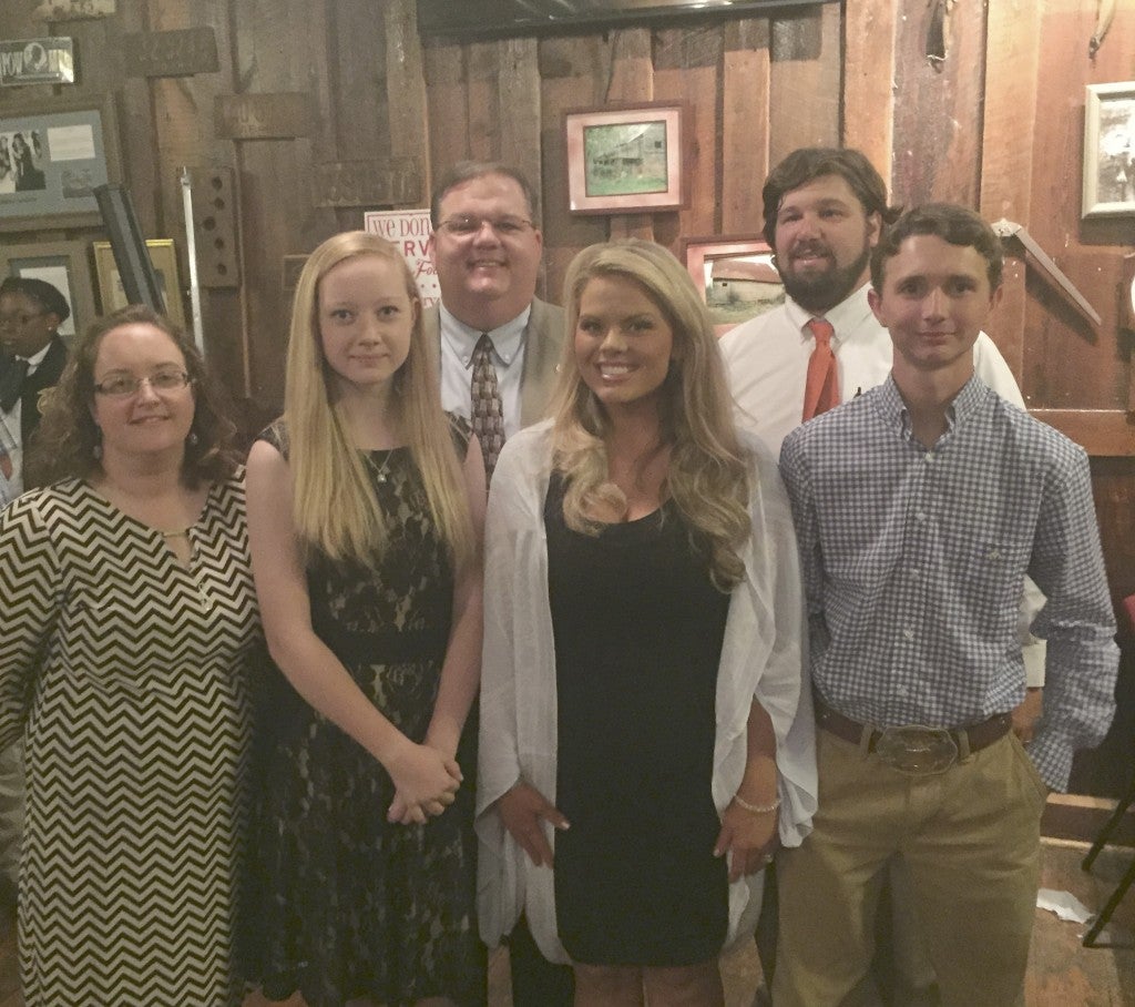 The Pike County FFA and 4-H programs have teamed up on different project. That partnership was celebrated along with the accomplishments of agriculture students at the Agriscience Academy’s FFA banquet. Pictured Trent Thomas, GHS; Alisa Kay Culpepper, PCHS; Emily Rolling, Pike County foundation agent; Jamie Rich, Pike Agriscience facilitator/FFA Advisor; Cody Eiland, Pike Agriscience teacher/FFA Advisor; and Jacob Davis, State FFA advisor.