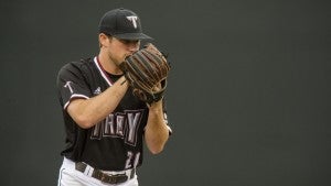 Messenger Photo/joey meredith Troy senior Lucas Brown was named the Sun Belt Pitcher of the week for his performance on Friday evening against the No. 23 ranked South Alabama Jaguars.