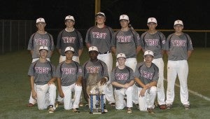 submitted Photo/dan smith The Troy Dixie Boys struggled to contain the heavy team from Enterprise and fell 19-7 to end their run in the district tournament.