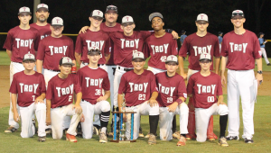 photo by Dan Smith The Troy Junior Dixie Boys baseball team captured the district championship on Tuesday by defeating Enterprise 11-10.