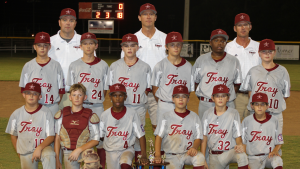 Photo/dan smith The Troy Ozone team secured a district championshp on Friday night when they swept Geneva 13-3 and 18-2. Front row left to right: Skylar Kidd,  Bailey Sparrow, Darryl Lee, Drew Nelson, Jacob Spivey and Noah Prestwood. Middle row: Austin Spivey, Landon Tyler, Jaden Jordan, Nate Braisted, Adrian Cardwell and Press jefcoat. Coaches: Assistant coach Billy Jefcoat, Manager David Nelson and assistant coach James Sparrow. 