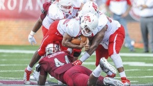 Submitted Photo/troy athletics  Troy defensive end Junior Gnonkonde (above) and defensive coordinator Vic Koenning enter Saturday’s game familiar with the Clemson Tigers with their days playing and coaching within the Altantic Coast Conference. 