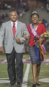 Messenger photo/jonah enfinger  Charles Henderson senior Diezah Holland was named the 2016 Homecoming Queen during Charles Hendersons Homecoming game against Booker T. Washington on Friday night. She was escorted by  Michael Holland