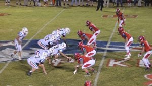 Messenger Photo/Dan Smith The Pike Patriots defense held the Hooper Colts offense to just 55 yards in their 45-0 win on Friday night.