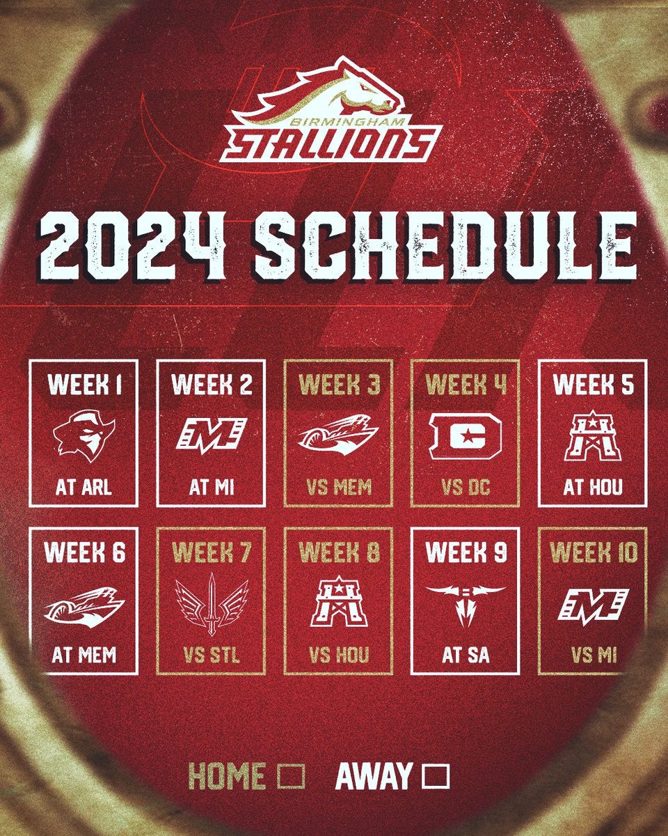 Birmingham Stallions release 2024 schedule The Troy Messenger The