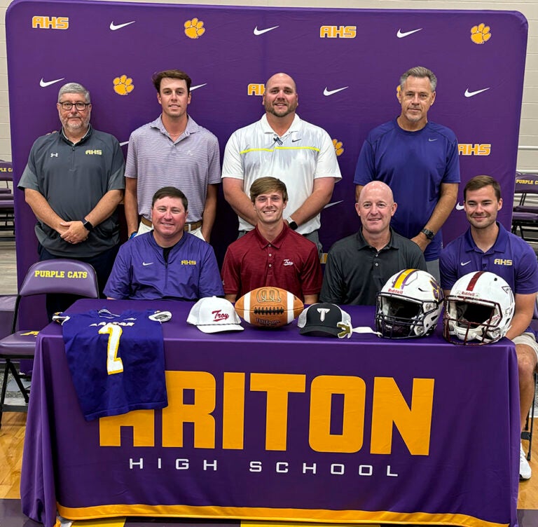 Ariton senior Ian Senn signs to play football at Troy - The Troy ...